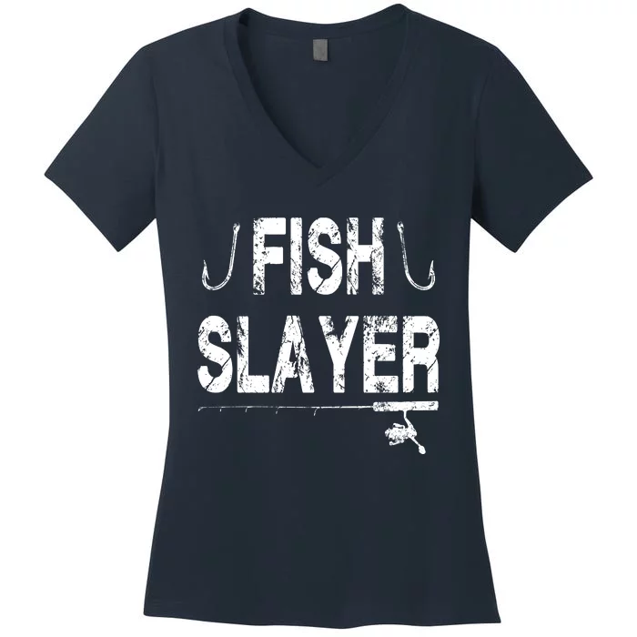 Fish Slayer Women's V-Neck T-Shirt