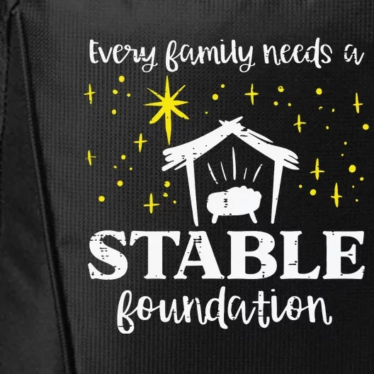 Family Stable Foundation Christian Jesus Christmas Xmas City Backpack