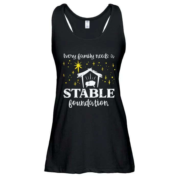 Family Stable Foundation Christian Jesus Christmas Xmas Ladies Essential Flowy Tank