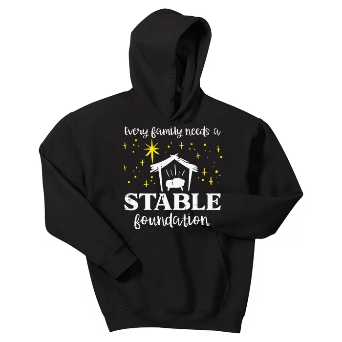 Family Stable Foundation Christian Jesus Christmas Xmas Kids Hoodie