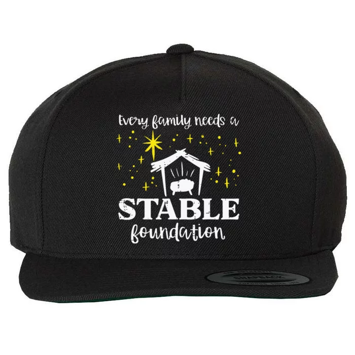 Family Stable Foundation Christian Jesus Christmas Xmas Wool Snapback Cap