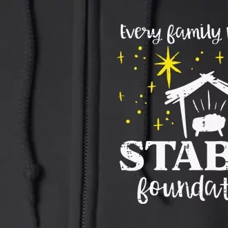 Family Stable Foundation Christian Jesus Christmas Xmas Full Zip Hoodie