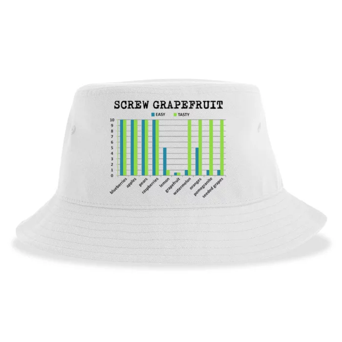 Funny Summer Fruit Chart Screw Grapefruit Sustainable Bucket Hat