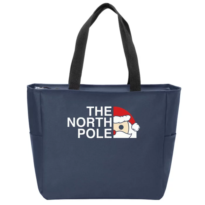 Funny Santa Face Christmas Parody The North Pole Zip Tote Bag