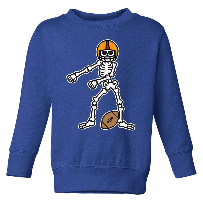 Flossing Skeleton Football Player Halloween Costume Toddler Sweatshirt