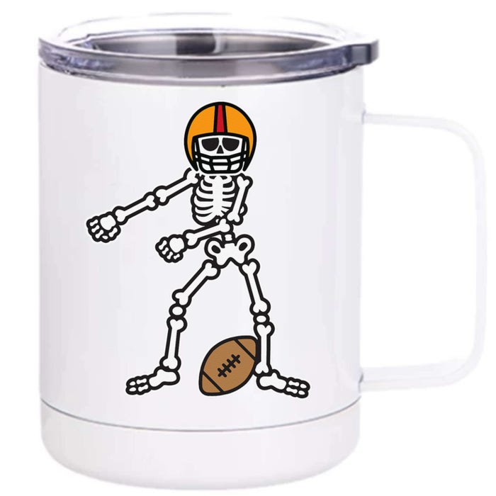 Flossing Skeleton Football Player Halloween Costume Front & Back 12oz Stainless Steel Tumbler Cup