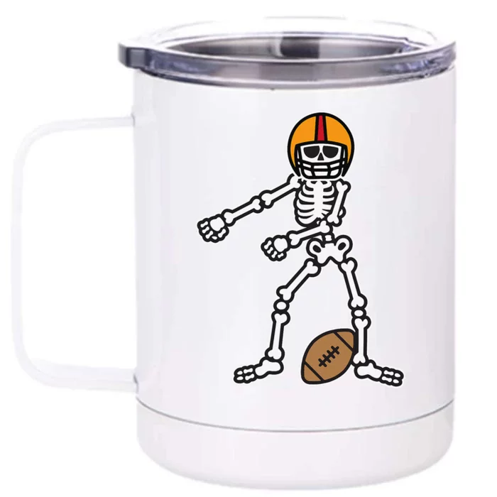 Flossing Skeleton Football Player Halloween Costume Front & Back 12oz Stainless Steel Tumbler Cup