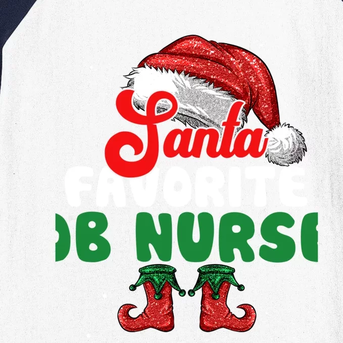 Funny Santas Favorite Ob Nurse Christmas Gift Baseball Sleeve Shirt