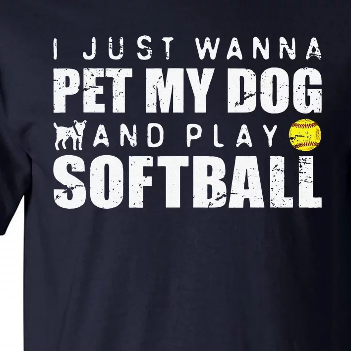 Fastpitch Softball Funny Dog Tall T-Shirt