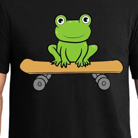 Funny Skateboarding Frog Funny Skateboard Frog Skateboarder Pajama Set