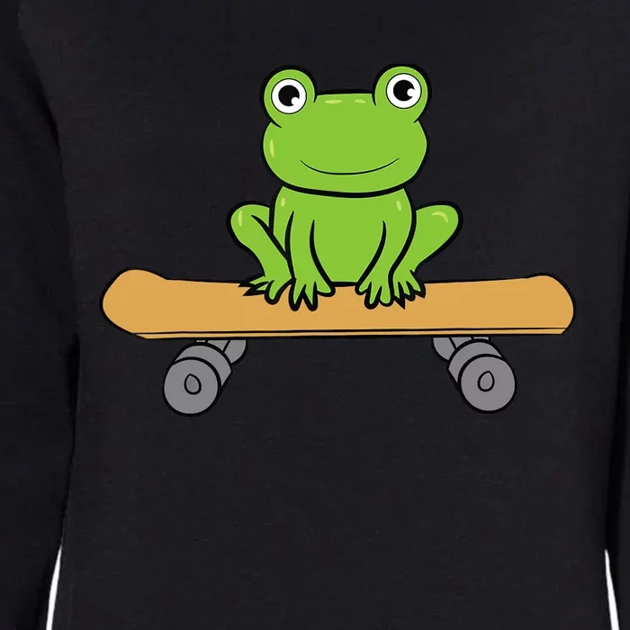 Funny Skateboarding Frog Funny Skateboard Frog Skateboarder Womens California Wash Sweatshirt