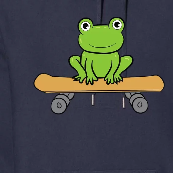 Funny Skateboarding Frog Funny Skateboard Frog Skateboarder Premium Hoodie