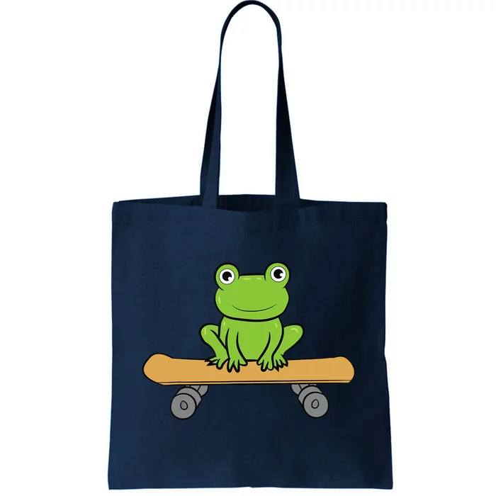 Funny Skateboarding Frog Funny Skateboard Frog Skateboarder Tote Bag