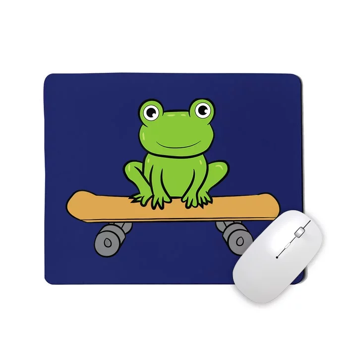 Funny Skateboarding Frog Funny Skateboard Frog Skateboarder Mousepad