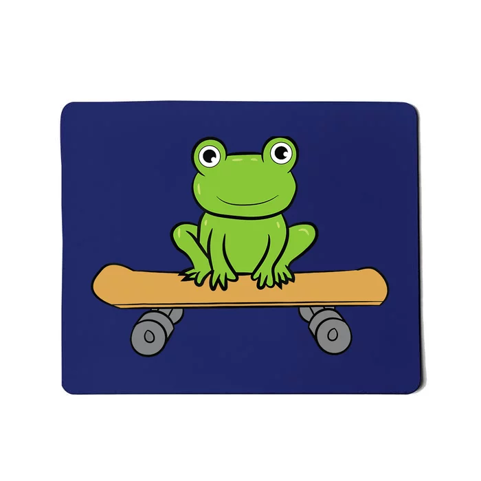 Funny Skateboarding Frog Funny Skateboard Frog Skateboarder Mousepad