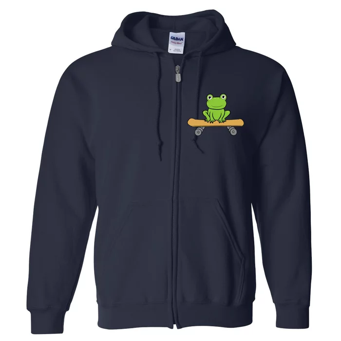 Funny Skateboarding Frog Funny Skateboard Frog Skateboarder Full Zip Hoodie