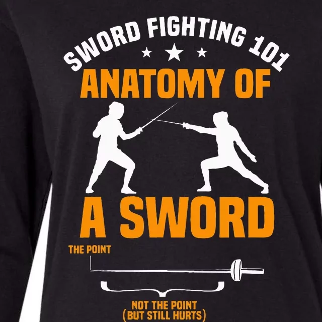 Fencing Sword Fighting Combat Sport Fence Foil Epee Sabre Womens Cotton Relaxed Long Sleeve T-Shirt