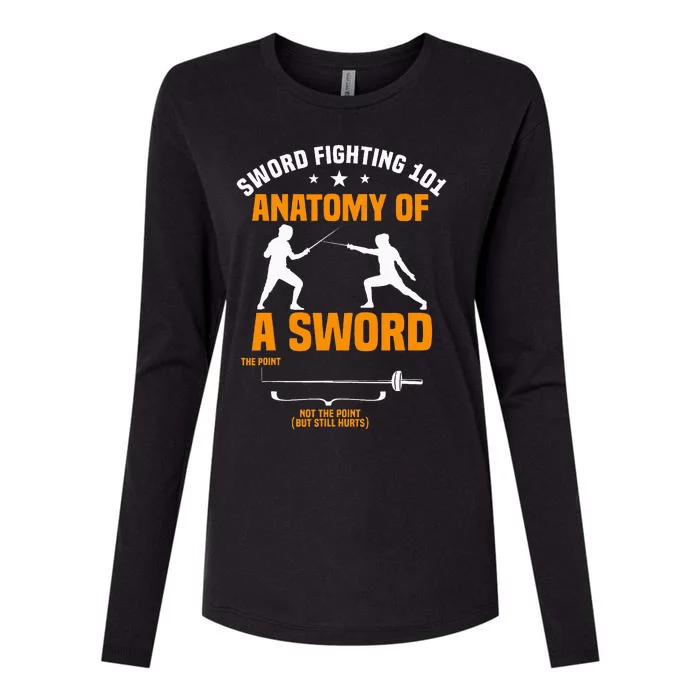 Fencing Sword Fighting Combat Sport Fence Foil Epee Sabre Womens Cotton Relaxed Long Sleeve T-Shirt