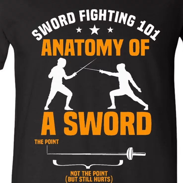 Fencing Sword Fighting Combat Sport Fence Foil Epee Sabre V-Neck T-Shirt