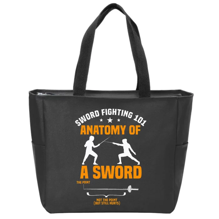 Fencing Sword Fighting Combat Sport Fence Foil Epee Sabre Zip Tote Bag