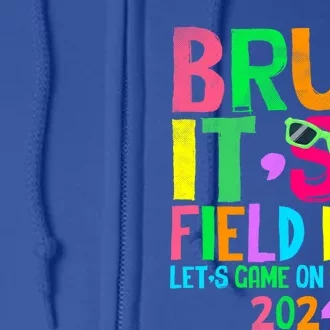 Funny School Field Day Gaming Teacher Field Day 2024 Gift Full Zip Hoodie