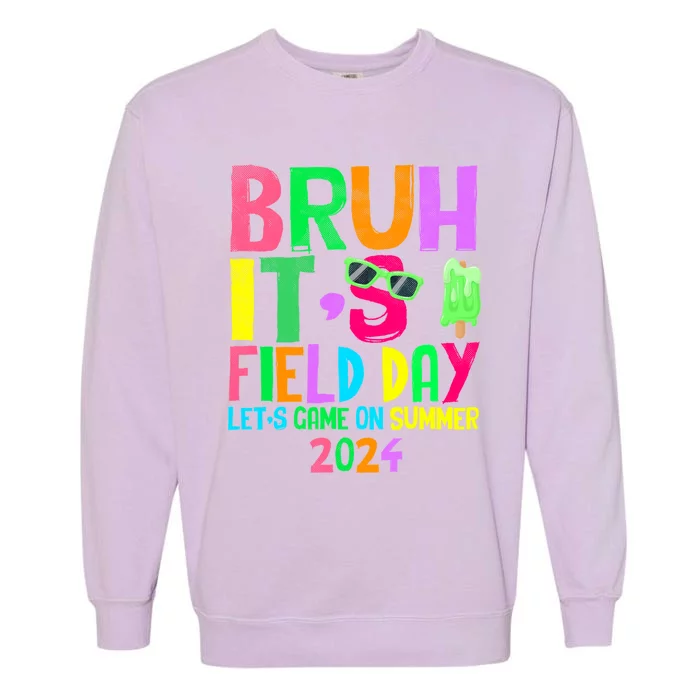 Funny School Field Day Gaming Teacher Field Day 2024 Gift Garment-Dyed Sweatshirt