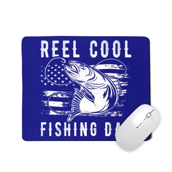 Fishing Stuff For Fathers Day Reel Cool Dad American Flag Meaningful Gift Mousepad