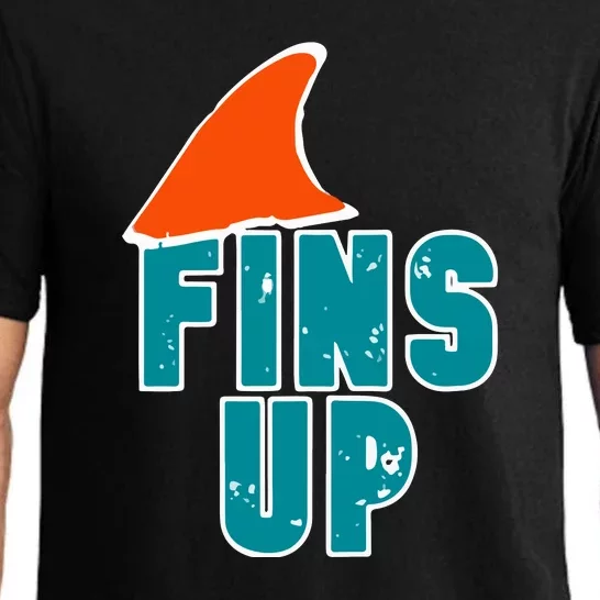 Funny Sport Fins Up Gift For Miami Fan Pajama Set