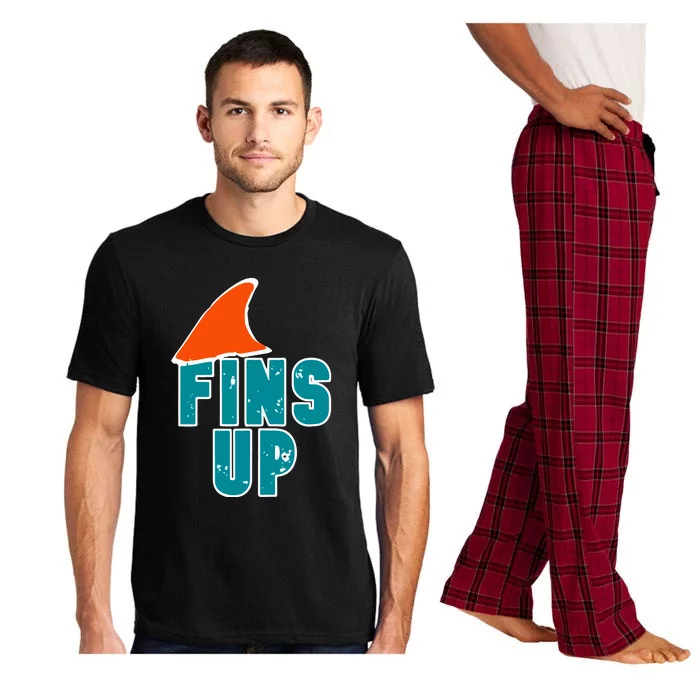 Funny Sport Fins Up Gift For Miami Fan Pajama Set