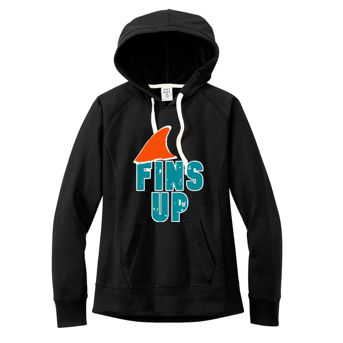 Funny Sport Fins Up Gift For Miami Fan Women's Fleece Hoodie