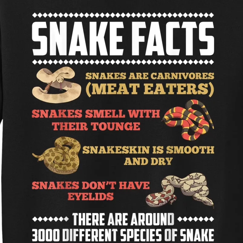 Funny Snake Facts Herpetology Tall Sweatshirt