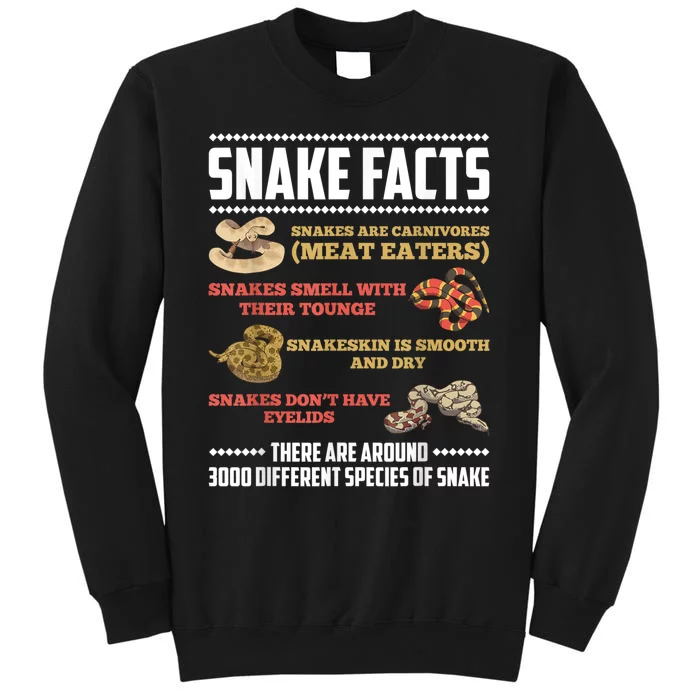 Funny Snake Facts Herpetology Tall Sweatshirt