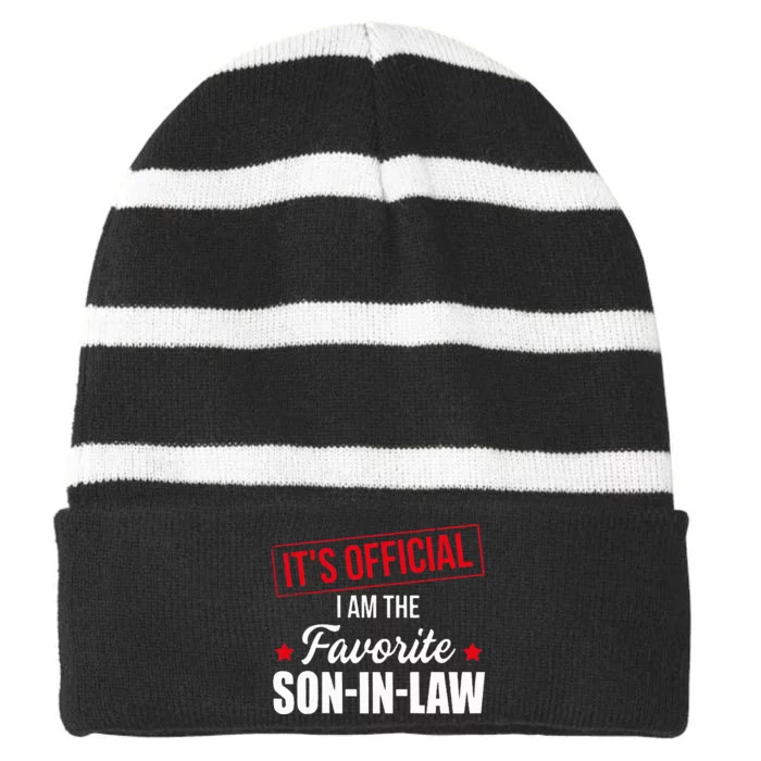 Favorite soninlaw from motherinlaw or fatherinlaw Striped Beanie with Solid Band