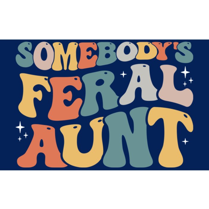 Funny Somebody's Feral Aunt Groovy For Mom Mother's Day Bumper Sticker