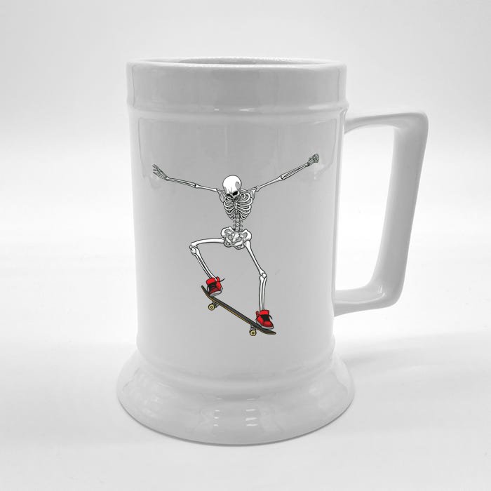 Funny Skateboarding For Women Skateboard Skateboarder Front & Back Beer Stein