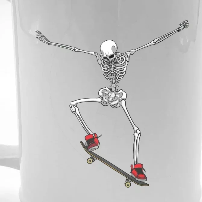 Funny Skateboarding For Women Skateboard Skateboarder Front & Back Beer Stein