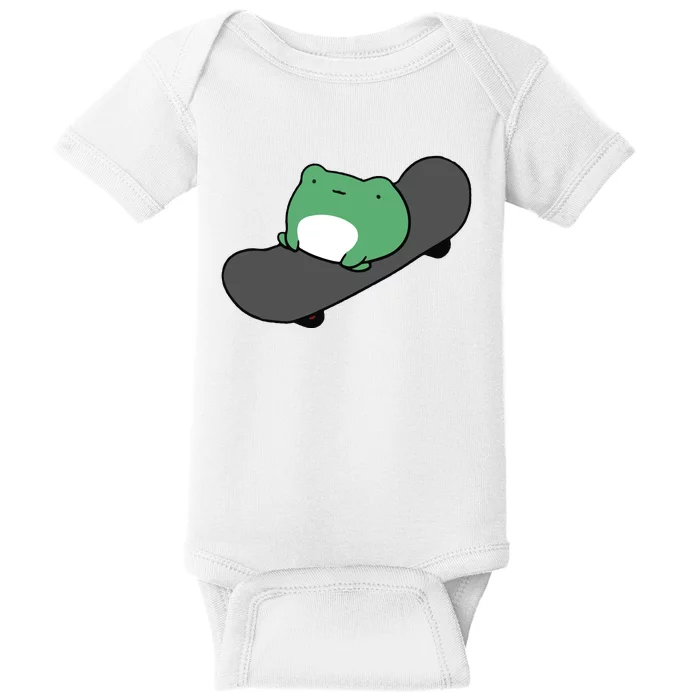 Funny Skateboarding Frog Baby Bodysuit