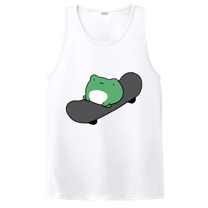 Funny Skateboarding Frog Performance Tank