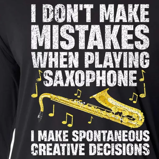 Funny Saxophone For Women Marching Band Player Musician Cooling Performance Long Sleeve Crew