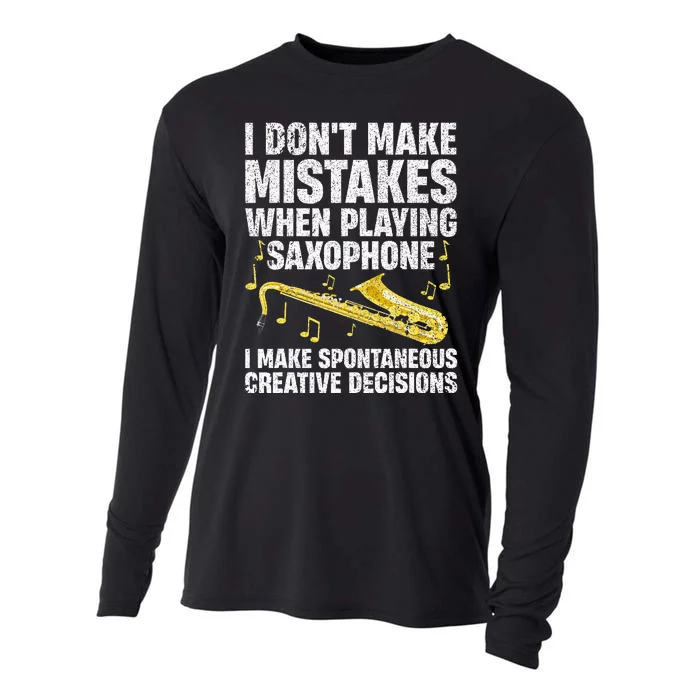 Funny Saxophone For Women Marching Band Player Musician Cooling Performance Long Sleeve Crew