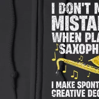 Funny Saxophone For Women Marching Band Player Musician Full Zip Hoodie