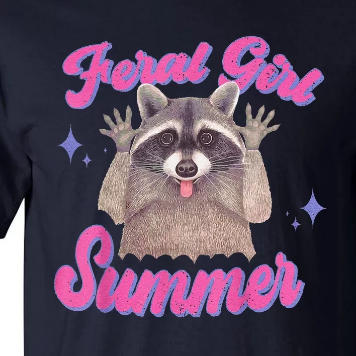 Feral Summer Funny Raccoon Tall T-Shirt