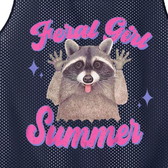 Feral Summer Funny Raccoon Mesh Reversible Basketball Jersey Tank