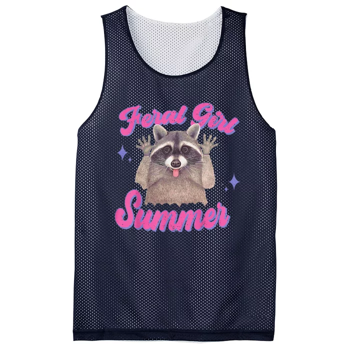 Feral Summer Funny Raccoon Mesh Reversible Basketball Jersey Tank