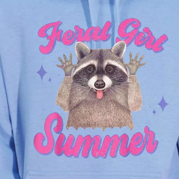 Feral Summer Funny Raccoon Unisex Surf Hoodie