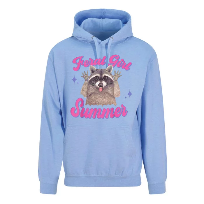 Feral Summer Funny Raccoon Unisex Surf Hoodie