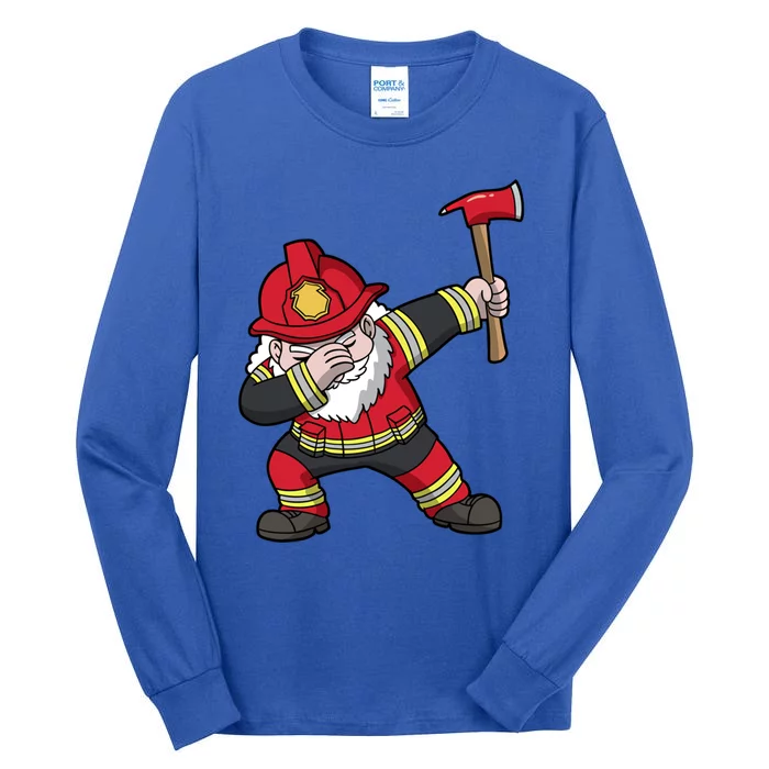 Fire Santa Firefighter Dabbing Dance Cool Gift Tall Long Sleeve T-Shirt