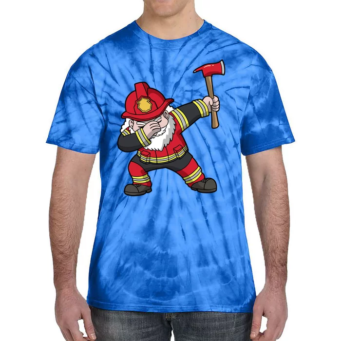 Fire Santa Firefighter Dabbing Dance Cool Gift Tie-Dye T-Shirt