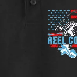 Fishing Stuff For Fathers Day Reel Cool Dad American Flag Dry Zone Grid Performance Polo