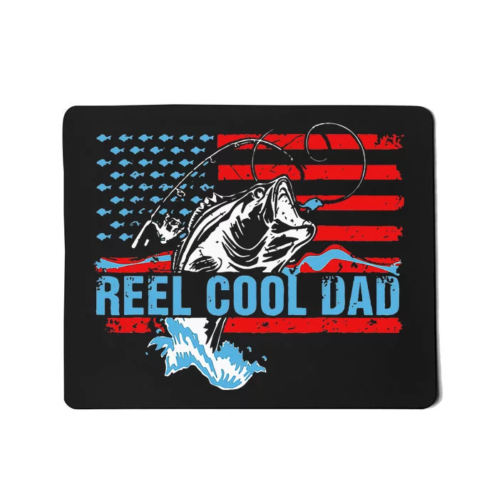 Fishing Stuff For Fathers Day Reel Cool Dad American Flag Mousepad